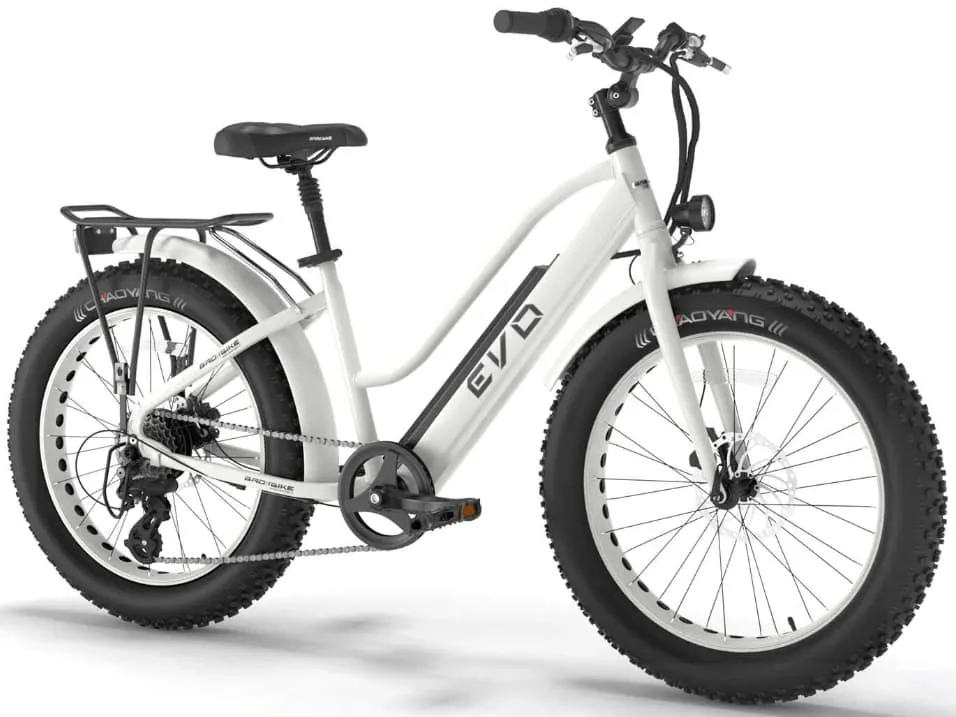 Elektrische Fatbike lage instap Bad Bike EVO 250W Wit