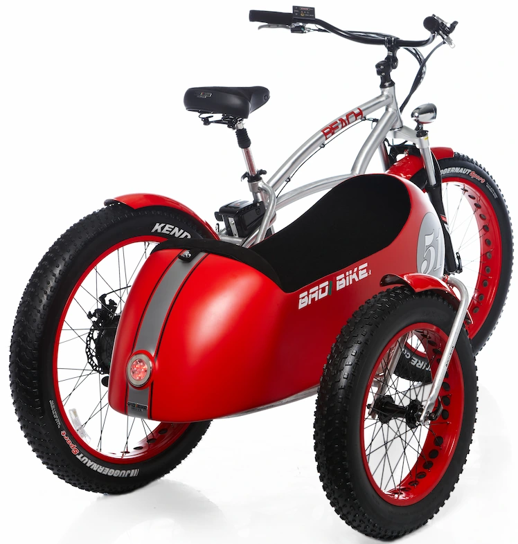 Elektrische Fatbike Zijspan Fiets Beach Cruiser Bad Bike 250W Rood