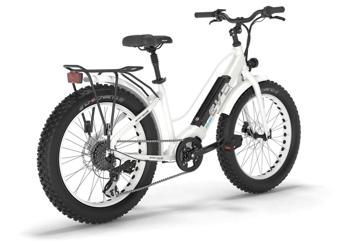 Elektrische Fatbike Dames Fiets Middenmotor Bad Bike Polini 250W Wit