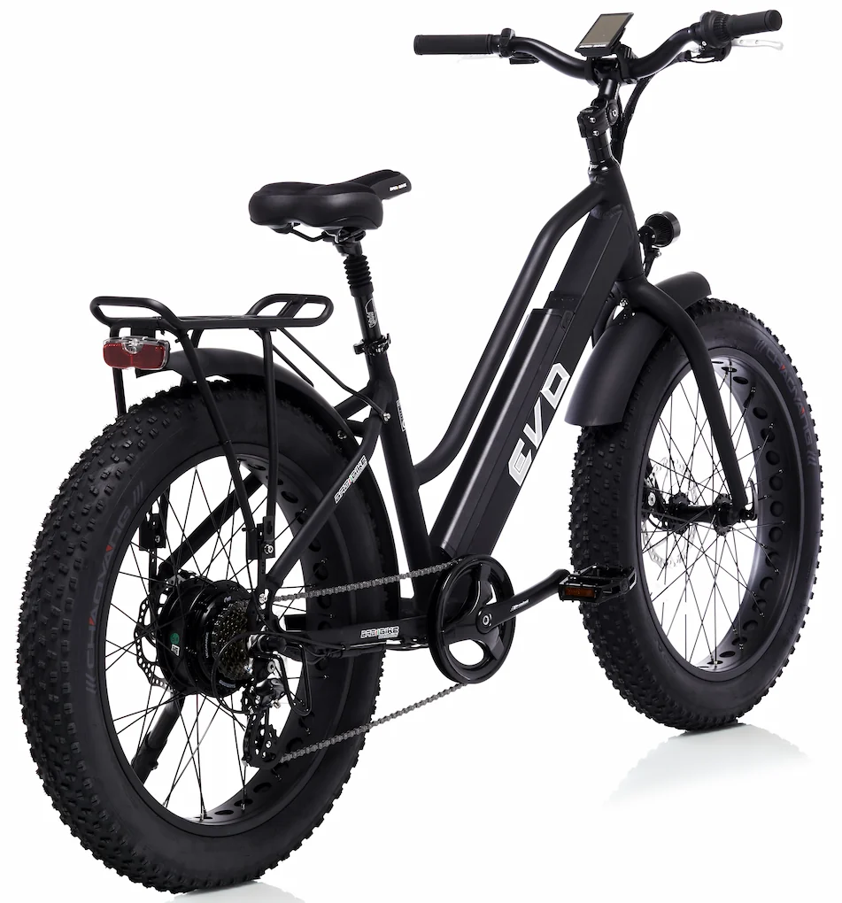 Elektrische Fatbike lage instap Bad Bike EVO 250W Zwart