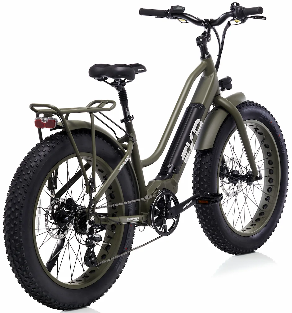 Elektrische Fatbike Dames Fiets Middenmotor Bad Bike Polini 250W Groen