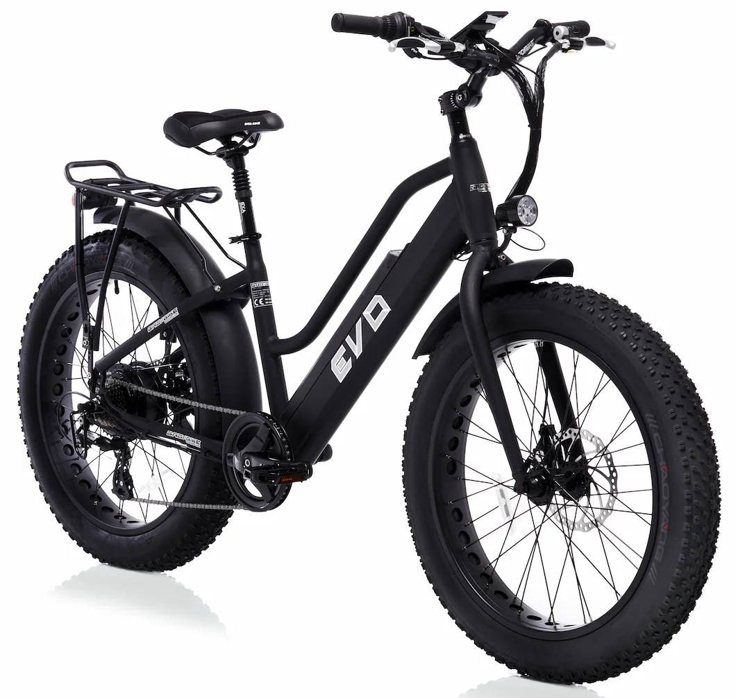 Elektrische Fatbike lage instap Bad Bike EVO 250W Zwart
