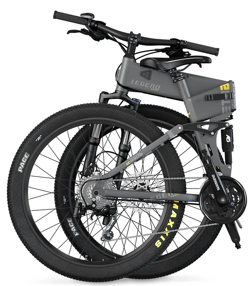 Opvouwbare Elektrische Mountainbike Full Suspension 25km/u 14ah Grijs